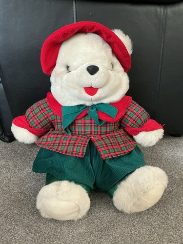 Vintage white teddy bear - white,