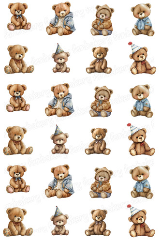 Teddy bear cupcake topper - teddy,