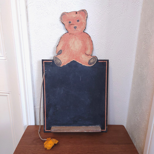 Vintage teddy bear chalkboard - bear,