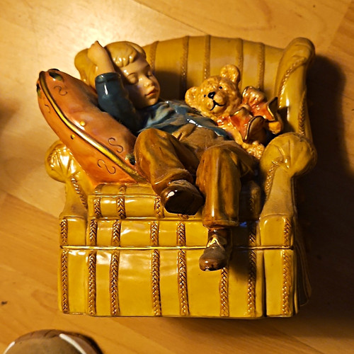 Ceramic sleeping boy - sleeping,