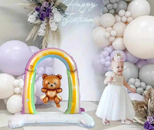 Huge swinging teddy bear - swinging,