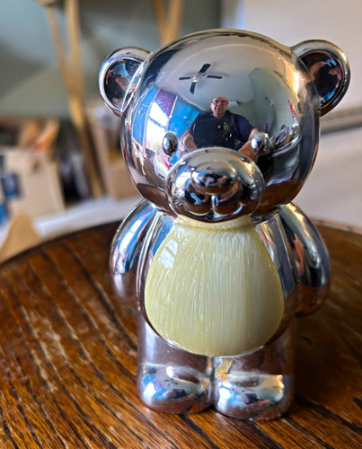Silver tone teddy - silver,