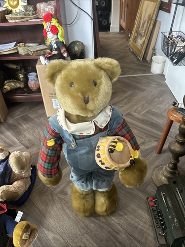 Large vintage standing teddy - large,
