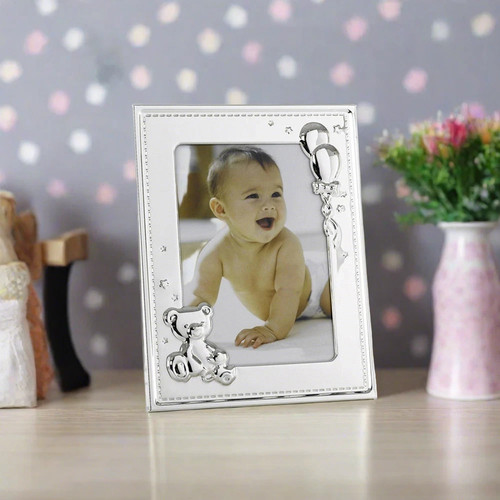 Baby silver photo frame - silver,