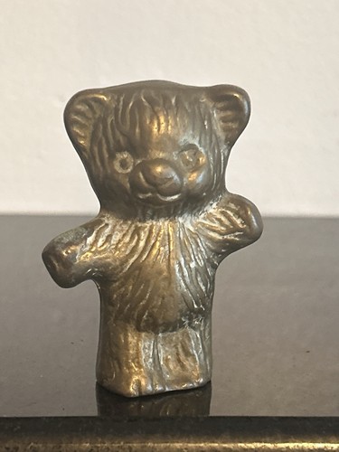 Vintage brass teddy bear - vintage,