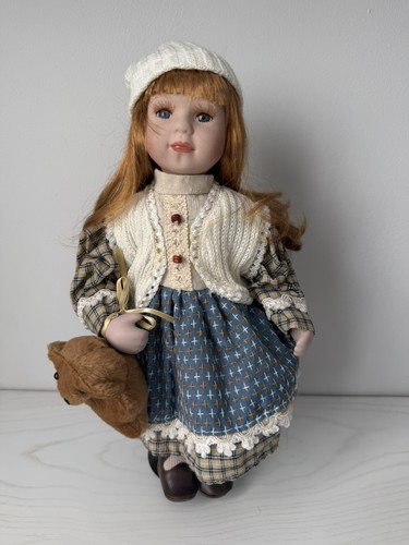 Vintage porcelain doll holding - porcelain,